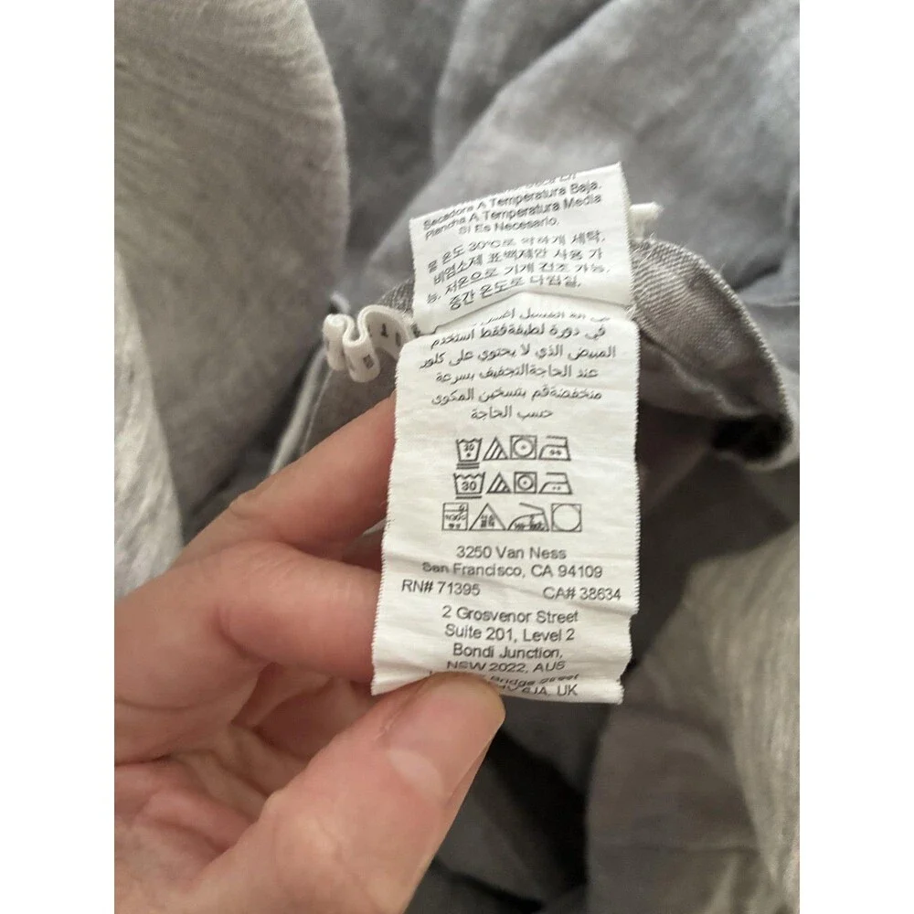 Pottery Barn 100% Linen Duvet Cover Full/Queen Gray Solid Bedding